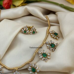 CZ stones drops necklace set