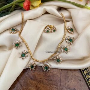 CZ stones drops necklace set