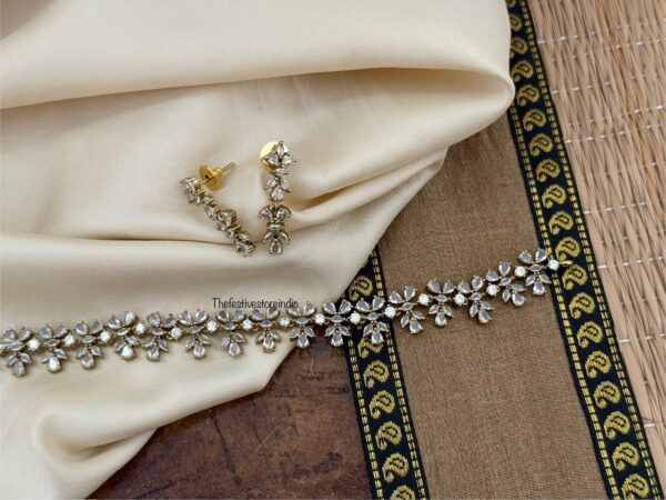 Statement CZ choker necklace set