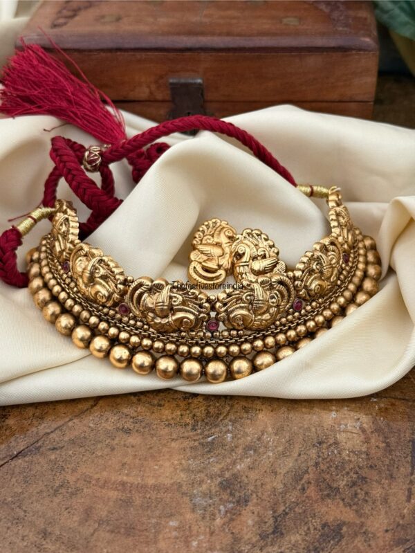 Vajratik choker set -red stone | Maharashtrian | Kolhapuri