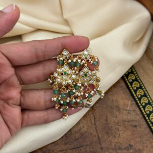 Jadau drop beads earrings