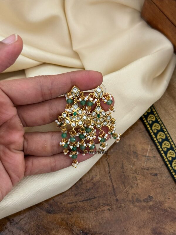 Jadau drop beads earrings