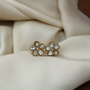Jadau kundan simple floral studs