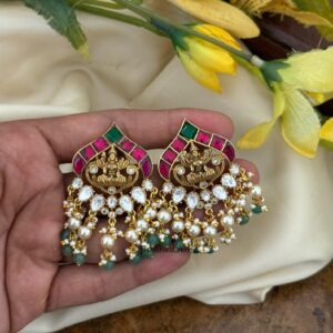Jadau kundan Lakshmi drops studs