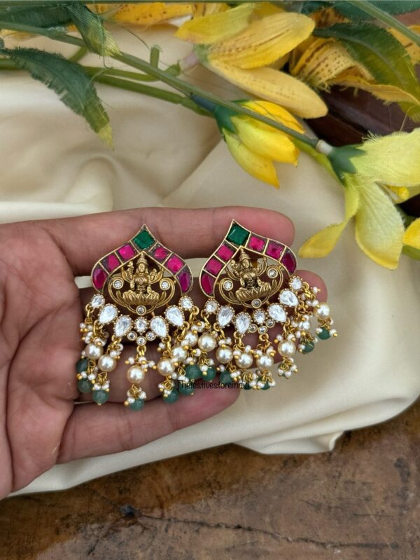 Jadau kundan Lakshmi drops studs