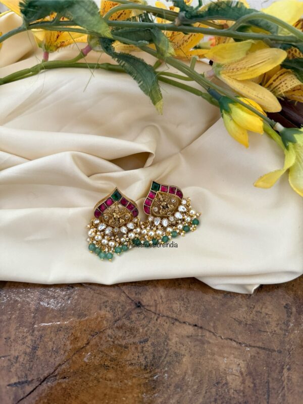 Jadau kundan Lakshmi drops studs