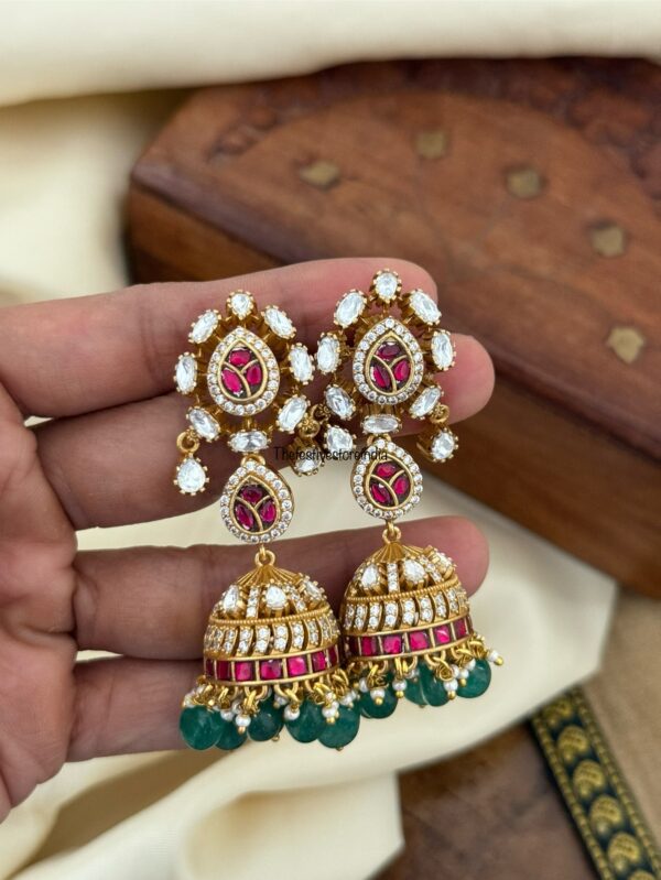 Jadau Moissanite Bridal jhumkas
