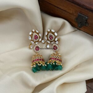 Jadau Moissanite Bridal jhumkas