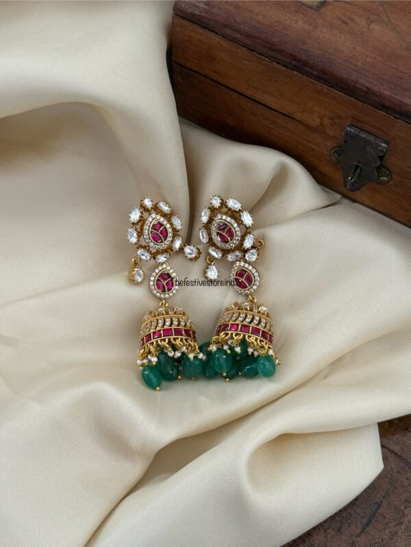 Jadau Moissanite Bridal jhumkas