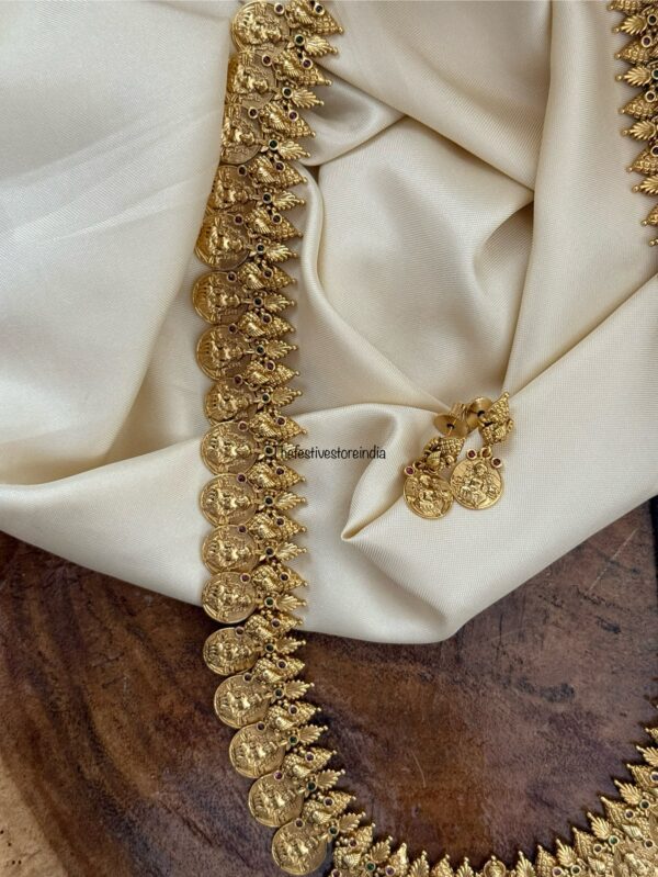 Gold look kaasu lakshmi haaram set