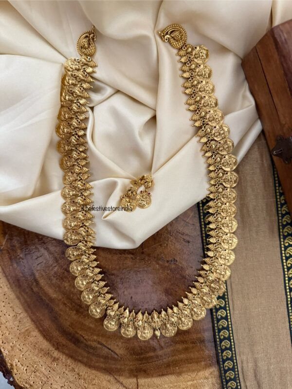 Gold look kaasu lakshmi haaram set