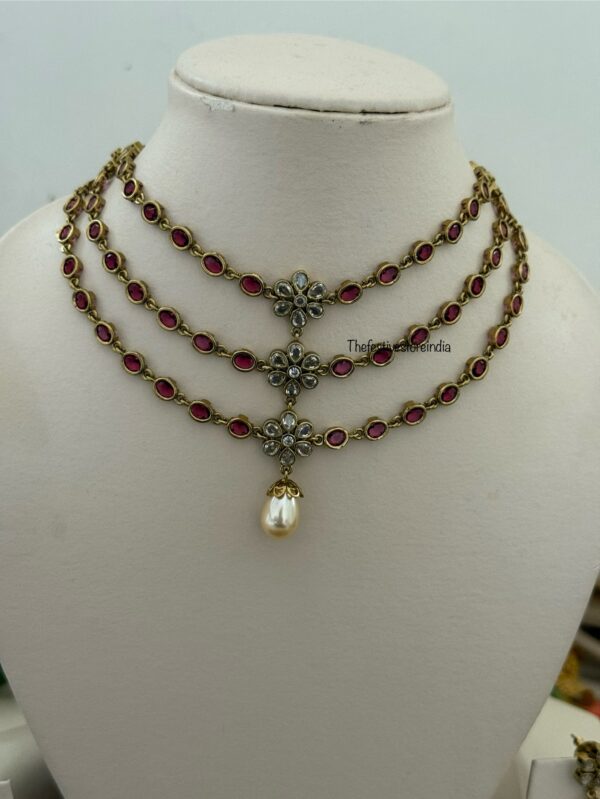 3 layer necklace set - Red