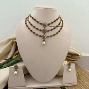 3 layer necklace set - Red