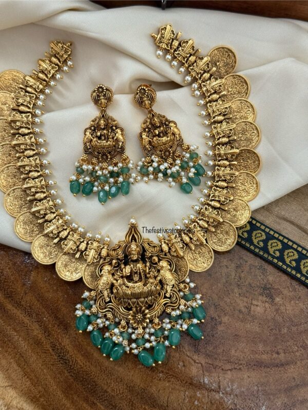 Bridal Gold look kaasu lakshmi pendant necklace set
