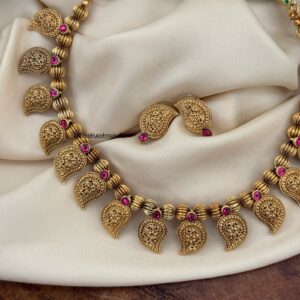 Antique matte mango necklace set