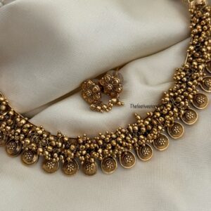 All gold cluster necklace set