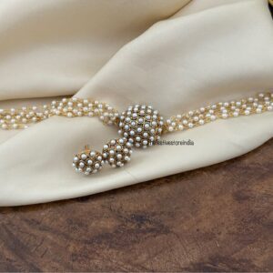 All white pearls choker set