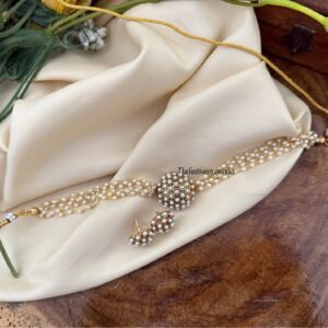 All white pearls choker set