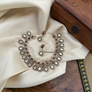 Red/Ruby droplets Victorian necklace set