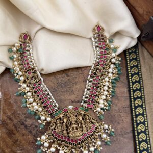 Jadau Antique polish Lakshmi Bridal necklace