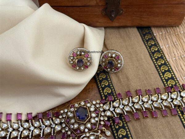 Rubyrose and blue stone choker set