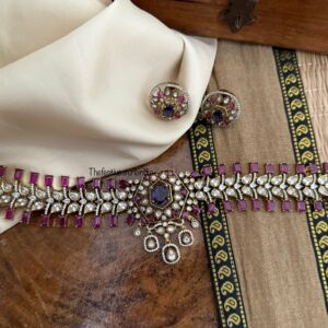 Rubyrose and blue stone choker set