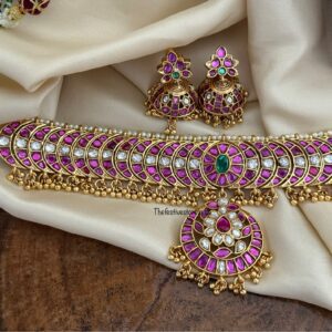 Close knit Rubyrose stone choker set