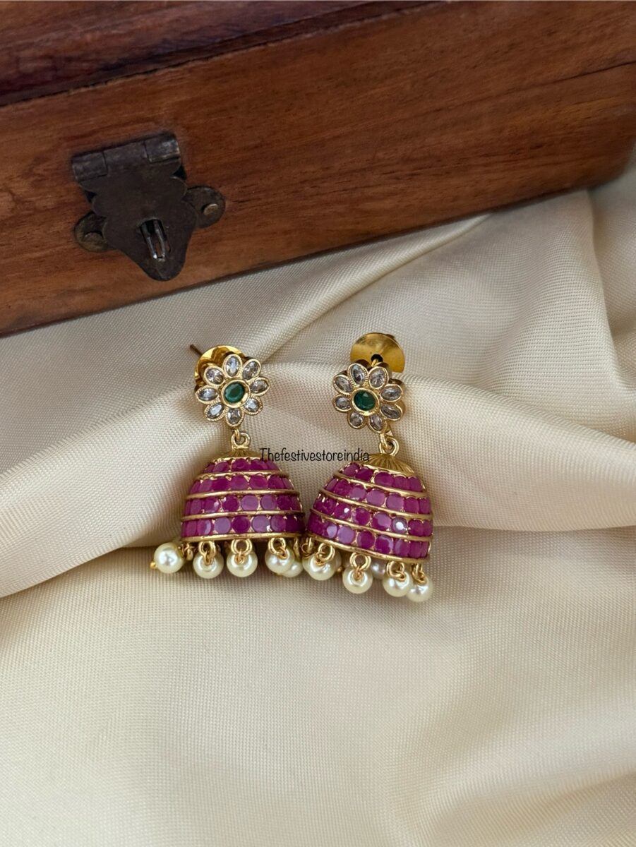 Mini floral jhumka - Kids friendly