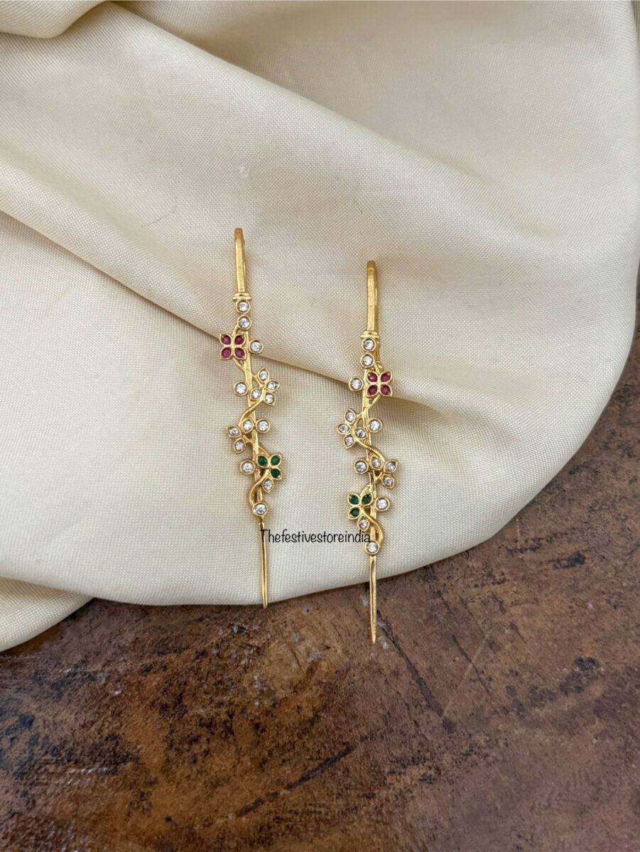 Floral stick earcuff | Contemporary