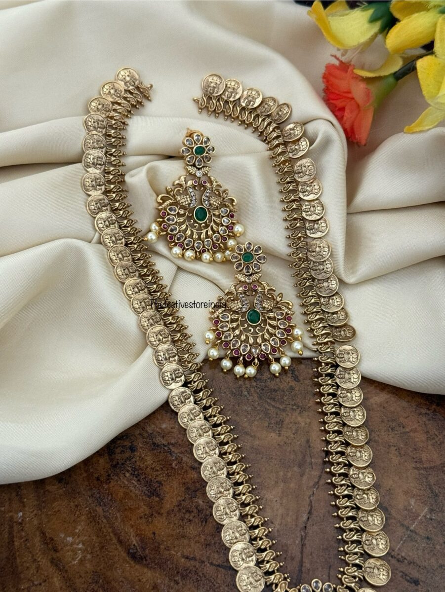 Antique polish Lakshmi Kaasu Navilu haaram set
