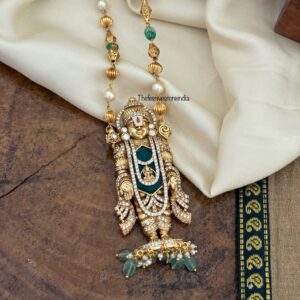 Tirupati Balaji green beads haaram set | Venkateshwara