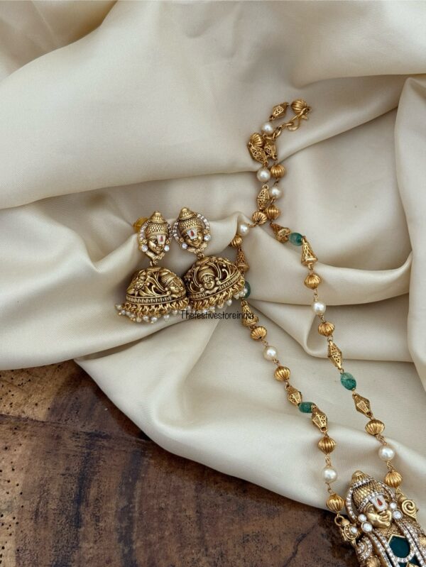 Tirupati Balaji green beads haaram set | Venkateshwara