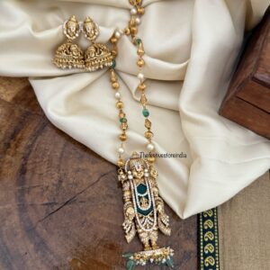 Tirupati Balaji green beads haaram set | Venkateshwara