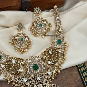 Grand antique gold gold drops necklace set | Bridal