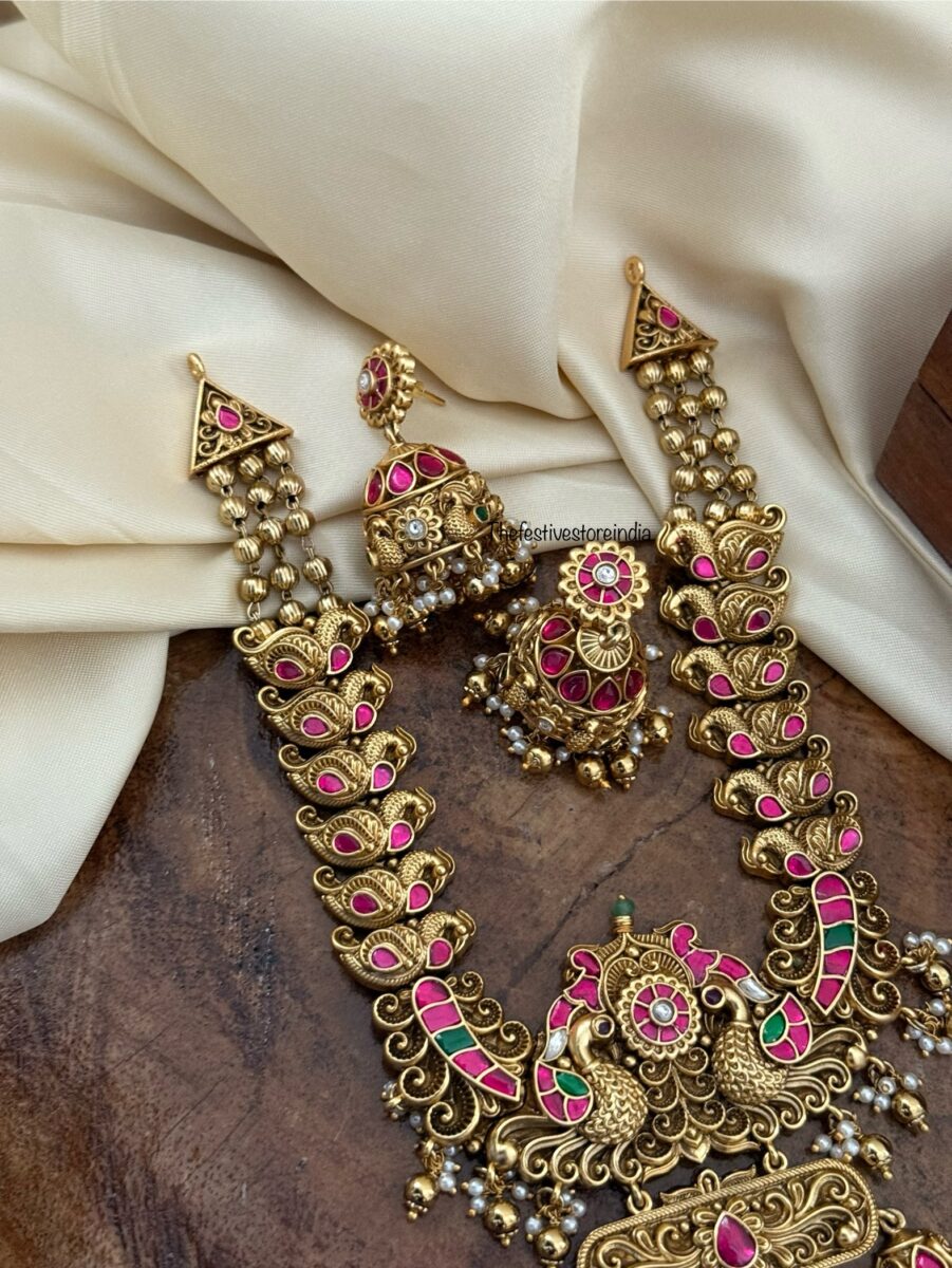 Grand Jadau stones premium navilu necklace set