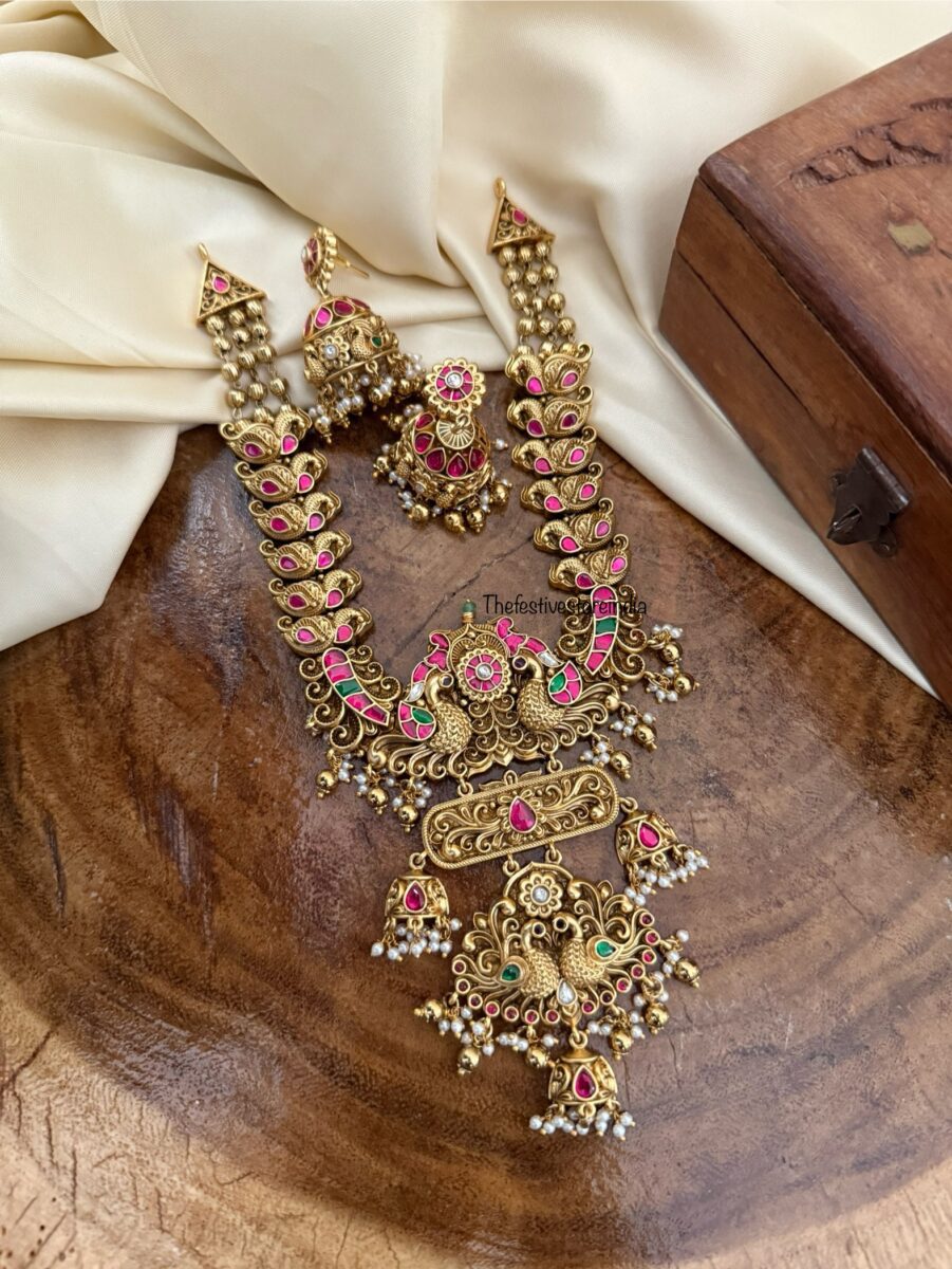 Grand Jadau stones premium navilu necklace set