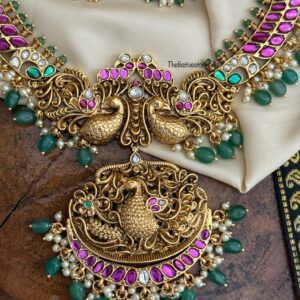 Bridal green beads necklace set