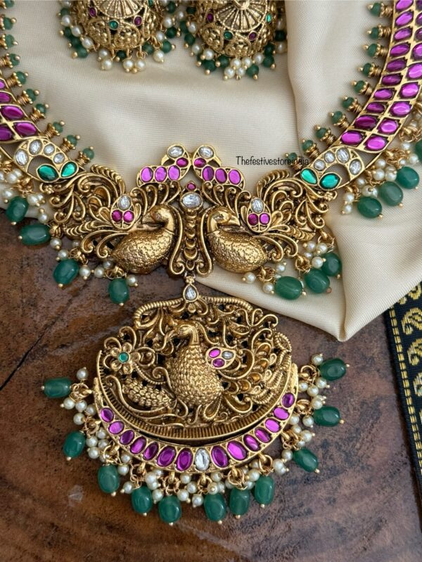 Bridal green beads necklace set