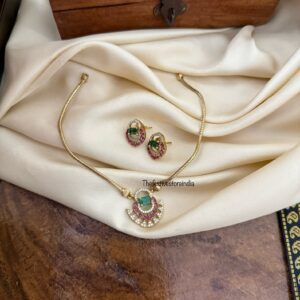 Simple AD pendant necklace set - Kids friendly