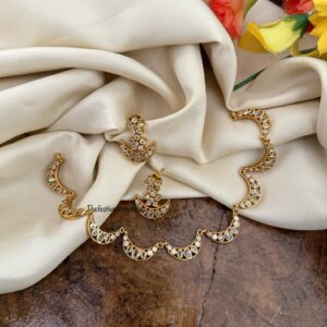 Matte polish Chand necklace set