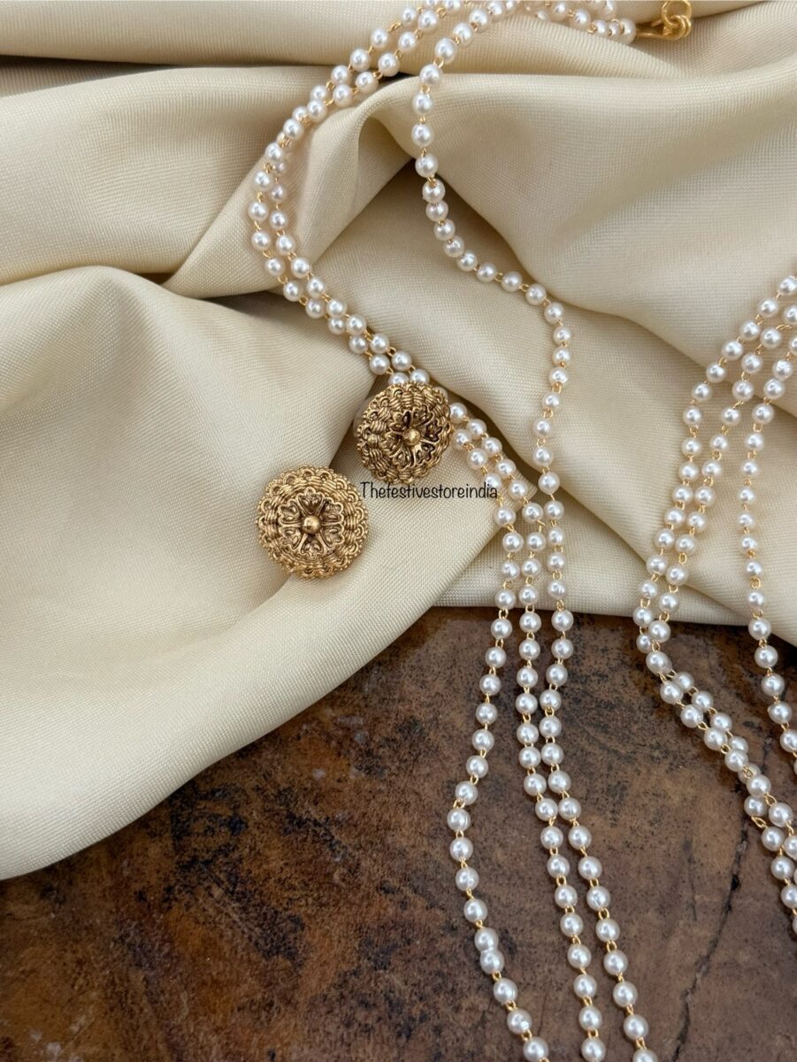 Simple pearls chain set - 50cms