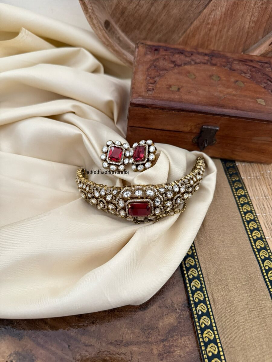 Kundan RUBY choker set