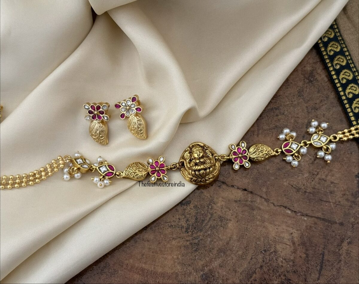 Jadau mango lakshmi choker set