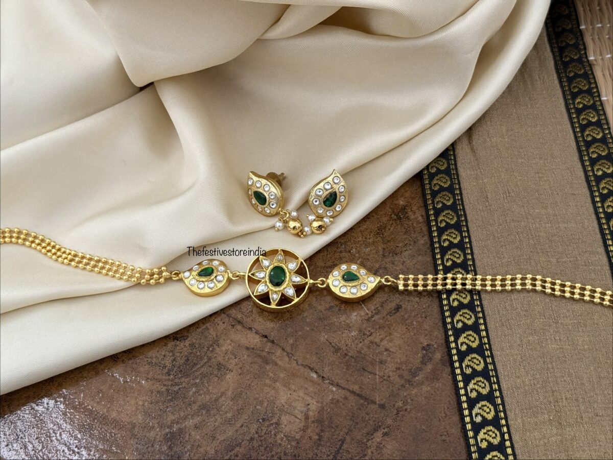 Jadau Kundan mango Sun choker set