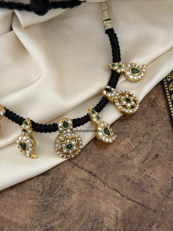 Jadau black thread  mango sun chain