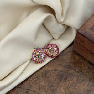 Classic navilu Jadau screwback studs - Rubyrose stones