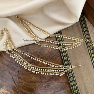 3 layer budgeted Pearls ear chain | maatil | Bridal | Champasaralu