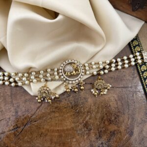 Ambaari pearl choker set | Elephant