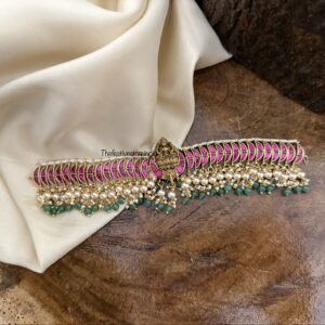 Lakshmi close knit Jadau choker | 3D elephant / ambaari