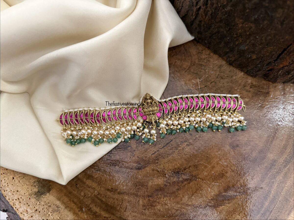 Lakshmi close knit Jadau choker | 3D elephant / ambaari